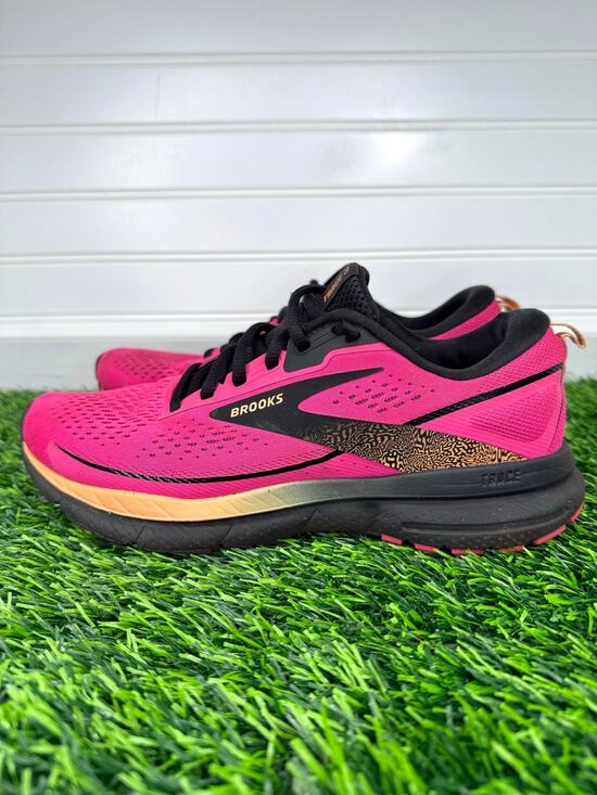 Brooks Shoes - Brooks Trace 3 Women’s 7 B Pink Glo Black Orange Running Shoes 1204011B694
